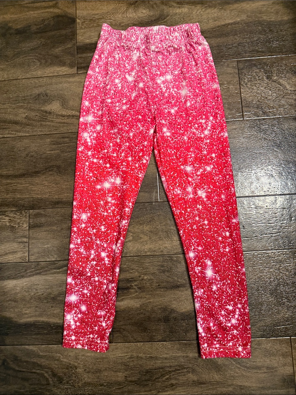SHEIN Red Sparkle Ombre Leggings